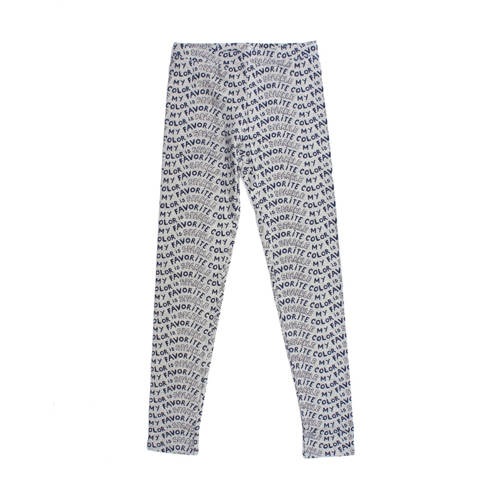 CREWCUTS Girls Leggings Favorite Color Is Sparkle - Picture 2 of 4